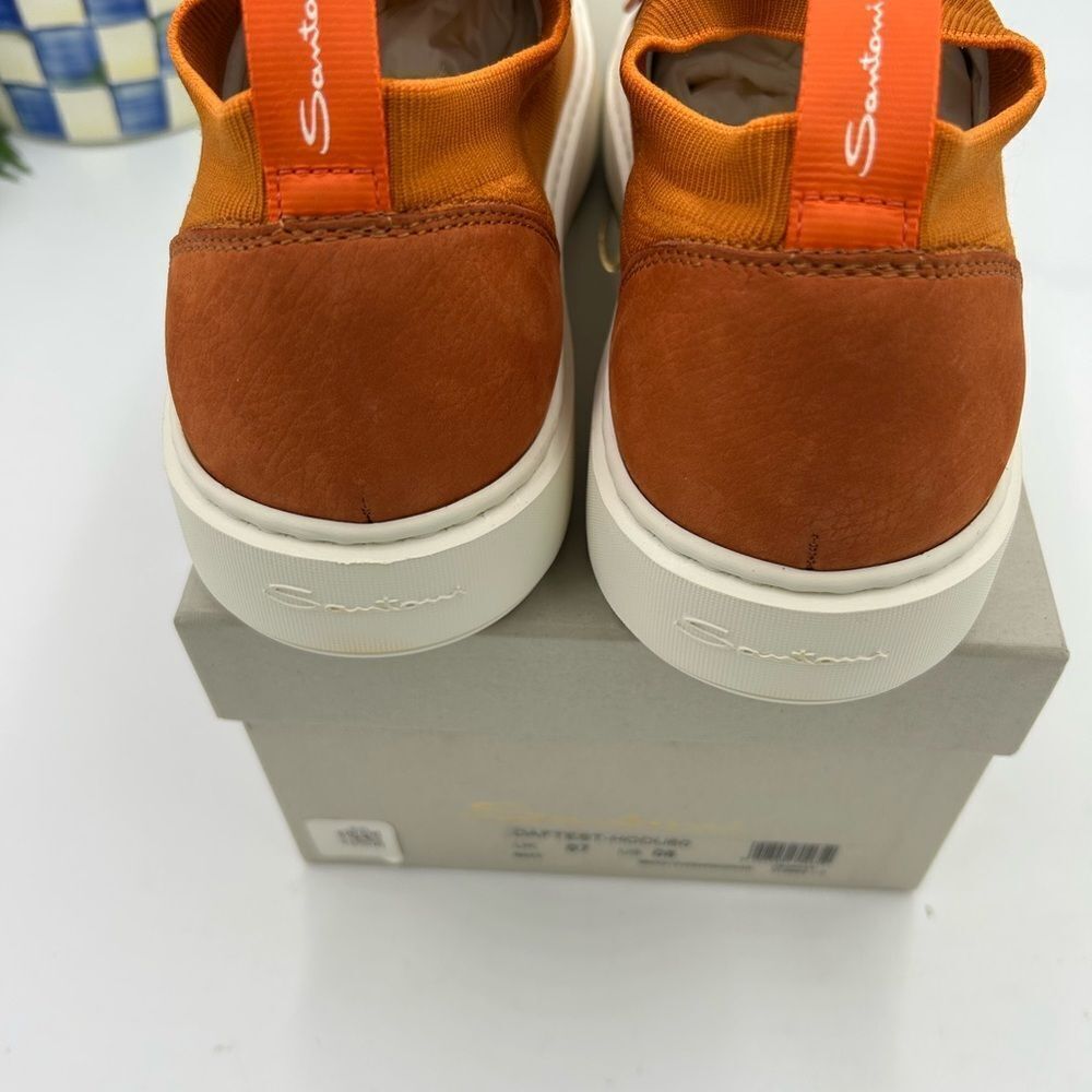 Santoni Orange Low-Top Sneakers - Picture 6 of 9